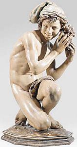 Carpeaux's Fisherboy - terracotta with drape