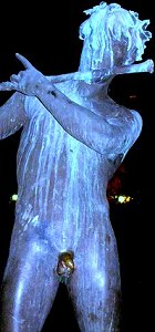 F�lix Maurice Charpentier - L'Improvisateur (lifesize bronze, Bandol, France, night)