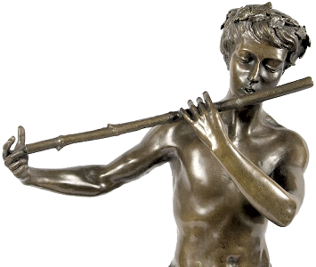 F�lix Maurice Charpentier - L'Improvisateur (bronze statuette - upper front)