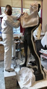 L'Improvisateur in the process of being moulded