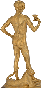 Bacchanal by Jean Antoine Carl�s - third gilt statuette back right view