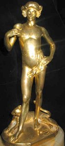 Bacchanal by Jean Antoine Carl�s - another gilt statuette front view