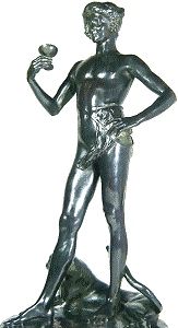 Bacchanal by Jean Antoine Carl�s - dark bronze statuette front left view