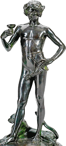 Bacchanal by Jean Antoine Carl�s - dark bronze statuette front view