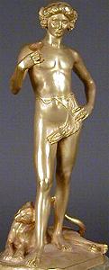 Bacchanal by Jean Antoine Carl�s - gilt statuette front view