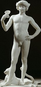 Bacchanal by Jean Antoine Carl�s - marble nude front left view