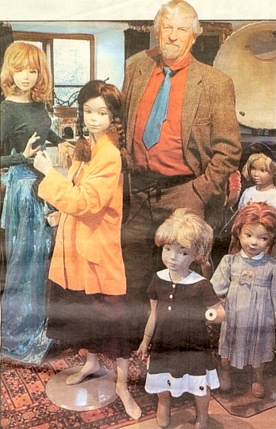 Frank James and some of his mannequins