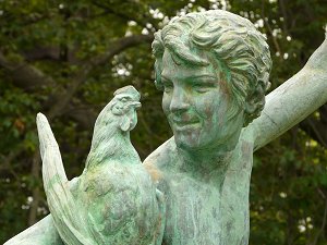 Falgui�re's Cockfight - weathered copy in a park, head and shoulders, by Sweety Trotter on Flickr