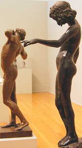 Folly by Edward Onslow Ford - left (appearing to tap on the shoulder of The Sluggard by Alfred Lord Leighton)