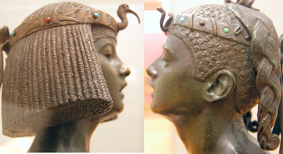 The Singer and Applause by Edward Onslow Ford - comparison of profiles