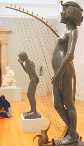 The Singer by Edward Onslow Ford - left (and Lycidas by James Harvard Thomas and Mother Teaching Child by Alfred Gilbert)