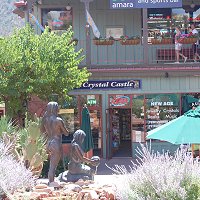 Susan Kliewer - Sinagua Plaza and statue, Sedona, Arizona