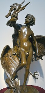 Frederick Macmonnies - Faun and Infant Heron - bronze statuette at Metropolitan Museum