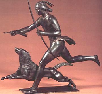 Indian Hunter with Dog by Paul Manship (left side) - links to bigger version