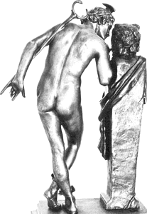 Moulin's A Secret from On High - bronze statuette - back