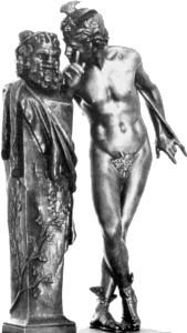 Moulin's A Secret from On High - bronze statuette