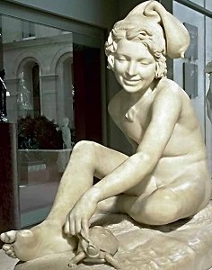 Rude's Fisherboy, bronze statuette - left side