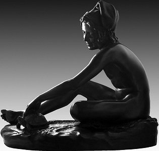 Rude's Fisherboy, yet yet yet another bronze statuette - left side