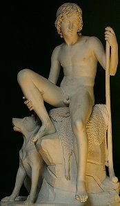 Shepherd Boy with his Dog by Bertel Thorvaldsen - front view 2