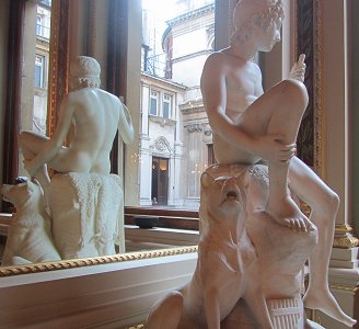 Shepherd Boy with his Dog by Bertel Thorvaldsen - colour, mirrored 2