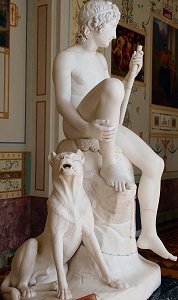 Shepherd Boy with his Dog by Bertel Thorvaldsen - front right view