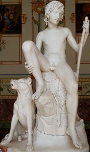 Shepherd Boy with his Dog by Bertel Thorvaldsen - front view 2