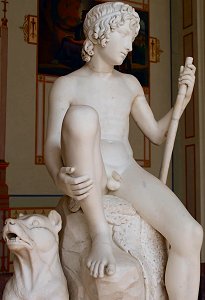 Shepherd Boy with his Dog by Bertel Thorvaldsen - front right view 2