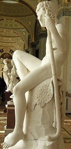 Shepherd Boy with his Dog by Bertel Thorvaldsen - left view