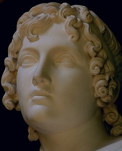 Shepherd Boy with his Dog by Bertel Thorvaldsen - face, front - photo by groenling on Flickr