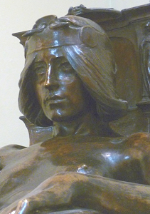 Spirit of Contemplation by Albert Toft : Left side, colour