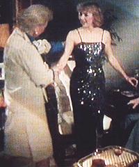 Brenda wearing the sequined dress