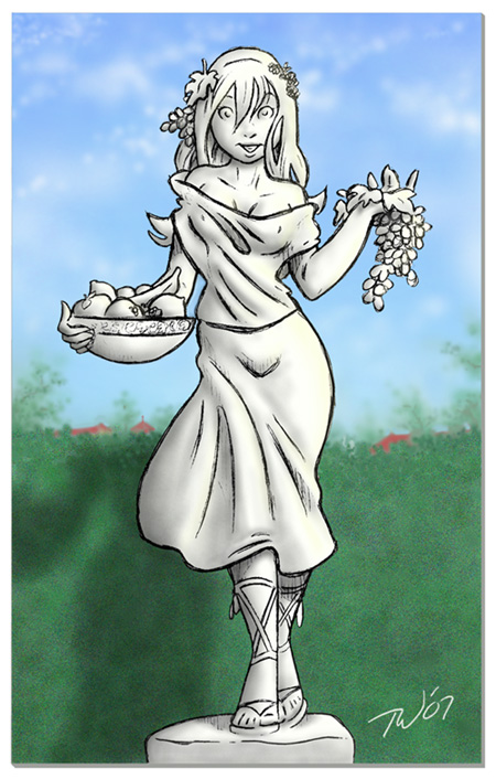 Taral Wayne - Peasant Girl in Marble - colour Taral Wayne - Peasant Girl in Marble - colour